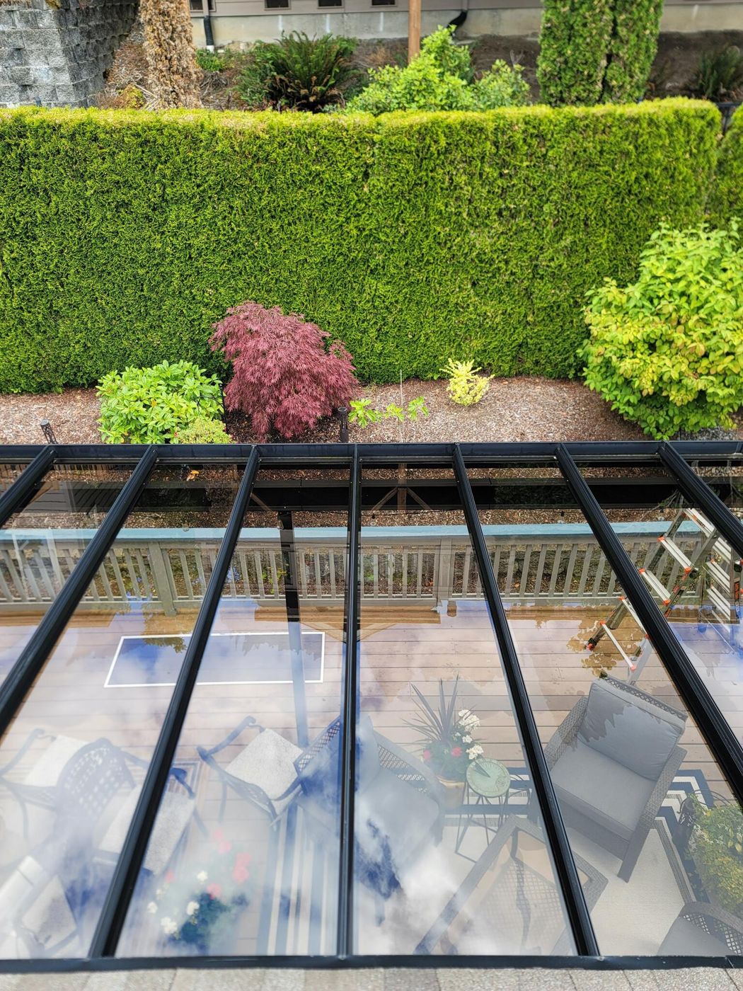 Clear glass patio cover, after